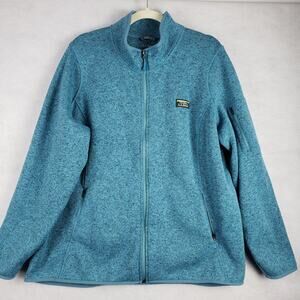 L.L. Bean Women's 3X Plus Full Zip Fleece Jacket Teal Blue Granola Girl Gorpcore